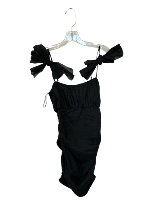 Lovers + Friends Size XS Black Polyester Spaghetti Strap Gathered Side Dress Black / XS