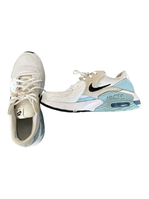 Nike Air Shoe Size 7.5 White & Blue Leather & Canvas Perforated Sneakers White & Blue / 7.5