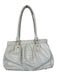 Brahmin White Leather Croc Embossed Top Handles Tassels Bag White / M