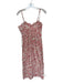 By Anthropologie Size 6 White & Red Cotton Blend Spaghetti Strap Flowers Dress White & Red / 6