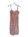 By Anthropologie Size 6 White & Red Cotton Blend Spaghetti Strap Flowers Dress White & Red / 6