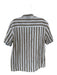 Johnston & Murphy Size L White & Taupe Print Linen Striped Button Down Shirt White & Taupe Print / L