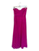Ralph Lauren Evening Size 8 Magenta Polyester Strapless Layered Boning Midi Gown Magenta / 8