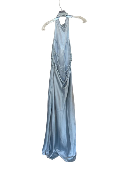 Revelry Size 6 Pale Blue Polyester Halter Open Back Cowl neck Maxi Gown Pale Blue / 6