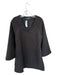 Pomander Place Size S Black Polyester V Neck 3/4 Sleeve Bell Sleeves Midi Dress Black / S