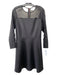 Ted Baker Size 3/L Black Polyester Blend Mesh Panel Scalloped Edge Dress Black / 3/L