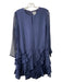 Grey Jason Wu Size 8 Navy Silk Sheer Long Sleeve Keyhole Front Back Zip Dress Navy / 8