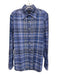 Ralph Lauren Size M Blue & White Cotton Plaid Button Down Long Sleeve Shirt Blue & White / M
