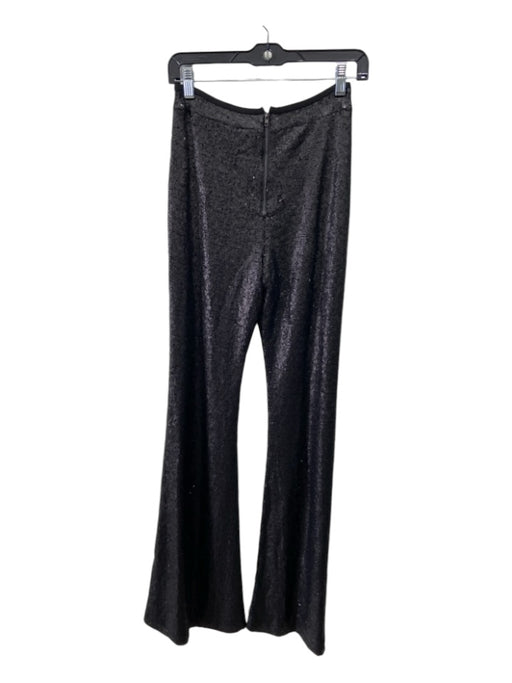 Cynthia Rowley Size 4 Black Polyester Blend Sequin High Rise Back Zip Pants Black / 4