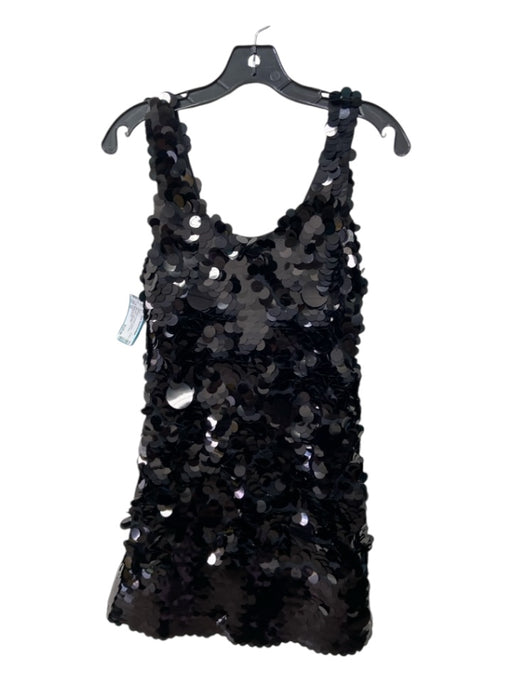 Cynthia Rowley Size XS Black Polyester Sequin Sleeveless Bias Cut Dress Black / XS