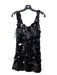 Cynthia Rowley Size XS Black Polyester Sequin Sleeveless Bias Cut Dress Black / XS