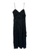 Gianni Bini Size 12 Black Polyester Spaghetti Strap Acordian Pleated Tiered Gown Black / 12
