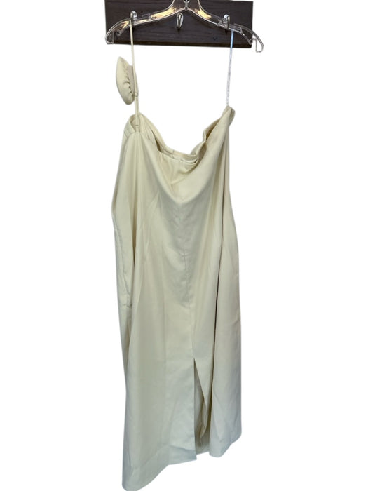 Peppermayo Size 16 Butter Yellow One Shoulder Flower Application Gown Butter Yellow / 16