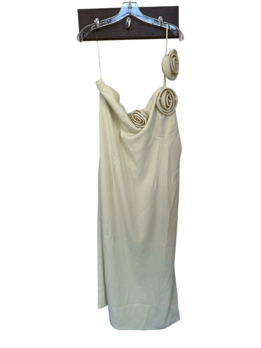 Peppermayo Size 16 Butter Yellow One Shoulder Flower Application Gown Butter Yellow / 16