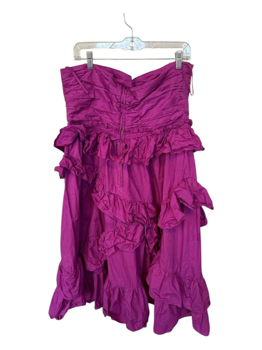Ulla Johnson Size 16 Purple Cotton Halter Neck Ruffles Maxi Dress Purple / 16