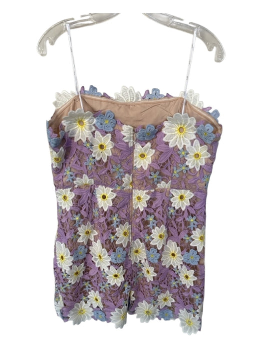 Elliott & Rose Size XXL Purple & Yellow Lace Strapless Flowers Back Zip Dress Purple & Yellow / XXL