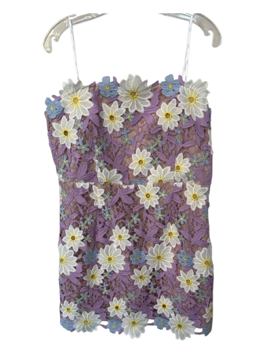 Elliott & Rose Size XXL Purple & Yellow Lace Strapless Flowers Back Zip Dress Purple & Yellow / XXL