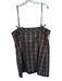 Hill House Size XXL Brown & Navy Polyester Blend Spaghetti Strap Plaid Dress Brown & Navy / XXL