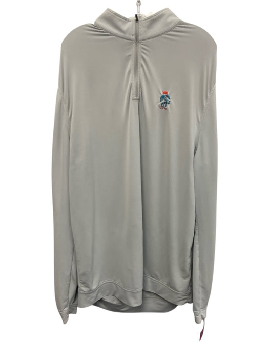Peter Millar Size XL Gray Synthetic Solid Quarter Zip Men's Long Sleeve Shirt Gray / XL