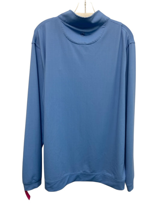 Peter Millar Size XL Blue Synthetic Herringbone Athletic Men's Long Sleeve Shirt Blue / XL