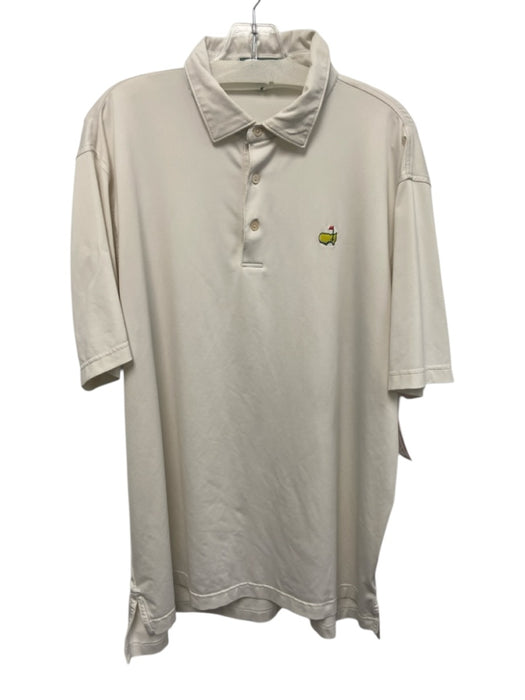 Peter Millar Size XL White Synthetic Masters Logo Polo Athleisure Short Sleeve White / XL