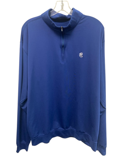 Turtleson Size XL Blue Synthetic Solid Quarter Zip Athleisure Long Sleeve Shirt Blue / XL