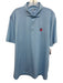 Johnnie O Size L Blue & White Synthetic Striped braves Polo Men's Short Sleeve Blue & White / L