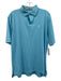 Peter Millar Size L Light blue Polyester Solid Polo Men's Short Sleeve Light blue / L