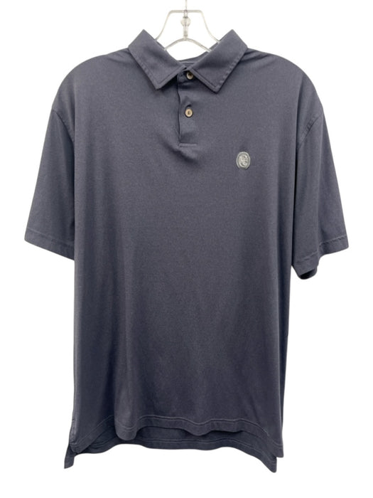 Peter Millar Size Est L Gray Polyester Solid Polo Men's Short Sleeve Gray / Est L