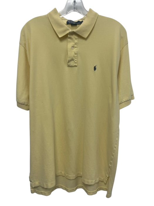 Polo Size XL Yellow Cotton Solid Pique Polo Men's Short Sleeve Yellow / XL