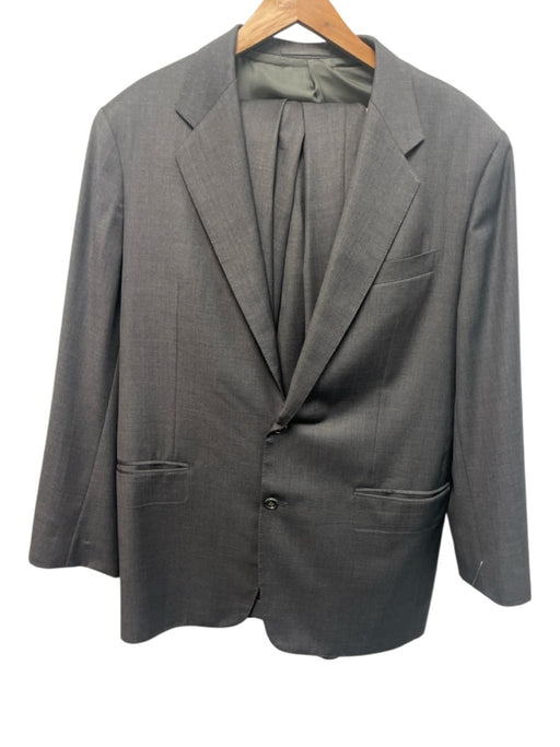 Fit Wel Gray Wool Solid 2 Button Men's Suit Gray / Est 44