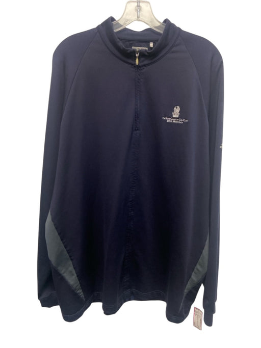 Adidas Size XL Navy Synthetic Solid Zip UP Track Men's Jacket Navy / XL