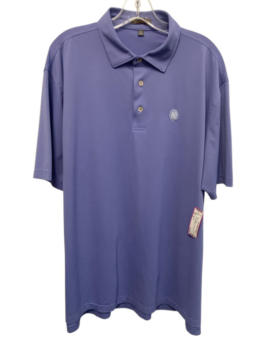 Peter Millar Size XL Blue Synthetic Solid Athletic Polo Men's Short Sleeve Blue / XL