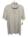 Peter Millar Size L White & Blue Cotton Striped Polo Men's Short Sleeve White & Blue / L