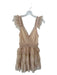 Mable Size S Tan Tulle Lace Detail Flutter Strap Polka dot Princess Dress Tan / S