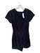 Aqua Size S Black Polyester Short Sleeve Round Neck Asymetric Hemline Dress Black / S