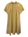 Ann Mashburn Size M Yellow & White Cotton Stripe Pockets Mock Neck Dress Yellow & White / M