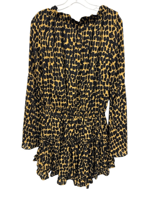 Buddy Love Size M Tan & black Polyester Mini Elastic Waist keyhole front Dress Tan & black / M