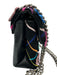 Kurt Geiger Black & Multi Canvas & Leather Flap Floral Metallic Chain Strap Bag Black & Multi / Small