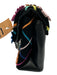 Kurt Geiger Black & Multi Canvas & Leather Flap Floral Metallic Chain Strap Bag Black & Multi / Small
