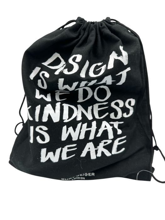 Kurt Geiger Black & Multi Canvas & Leather Flap Floral Metallic Chain Strap Bag Black & Multi / Small