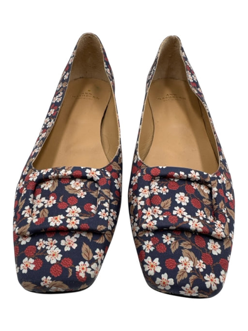 Ann Mashburn Shoe Size 41 Blue, Red, White Leather & Textile Square Toe Flats Blue, Red, White / 41