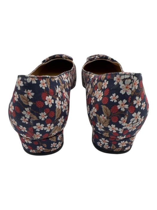 Ann Mashburn Shoe Size 41 Blue, Red, White Leather & Textile Square Toe Flats Blue, Red, White / 41