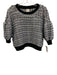 Maeve Size M Black & White Polyester Short Puff Sleeve Bubble Textured Top Black & White / M