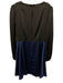 Milly Size 12 Navy Blue & Black Polyester Long puff sleeve V Neck Mini Dress Navy Blue & Black / 12