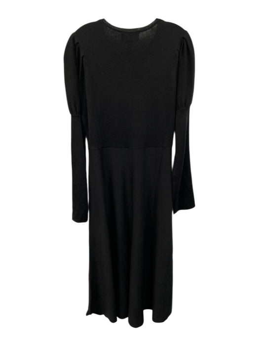 Pomander Place Size L Black Acrylic Long Bishop Sleeve Knit Midi Dress Black / L