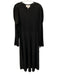 Pomander Place Size L Black Acrylic Long Bishop Sleeve Knit Midi Dress Black / L