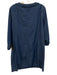 Sara Campbell Size M Blue Cotton & Tencel 3/4 Sleeve Split V neckline Mini Dress Blue / M