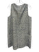 Ann Mashburn Size L White & Blue Cotton & Viscose Sleeveless Tweed Zip Up Dress White & Blue / L