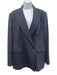 Brunello Cucinelli Size 48 Navy Blue Cotton Blend Long Sleeve Darted Jacket Navy Blue / 48